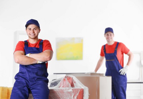Prepared moving boxes and removal van for a Clapham move