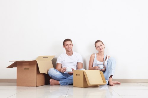 Professional movers handling furniture during Clapham removals