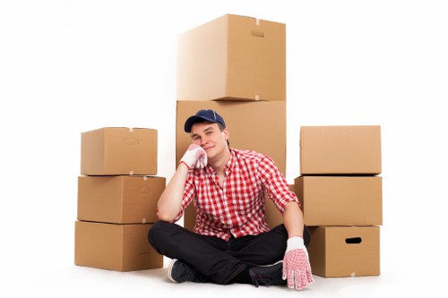 Professional Clapham movers packing and protecting household items